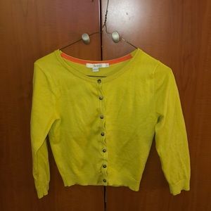 Mustard color cropped cardigan
